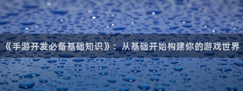 恒盛娱乐登录：《手游开发必备基础知识》：从基础开始构建你的游